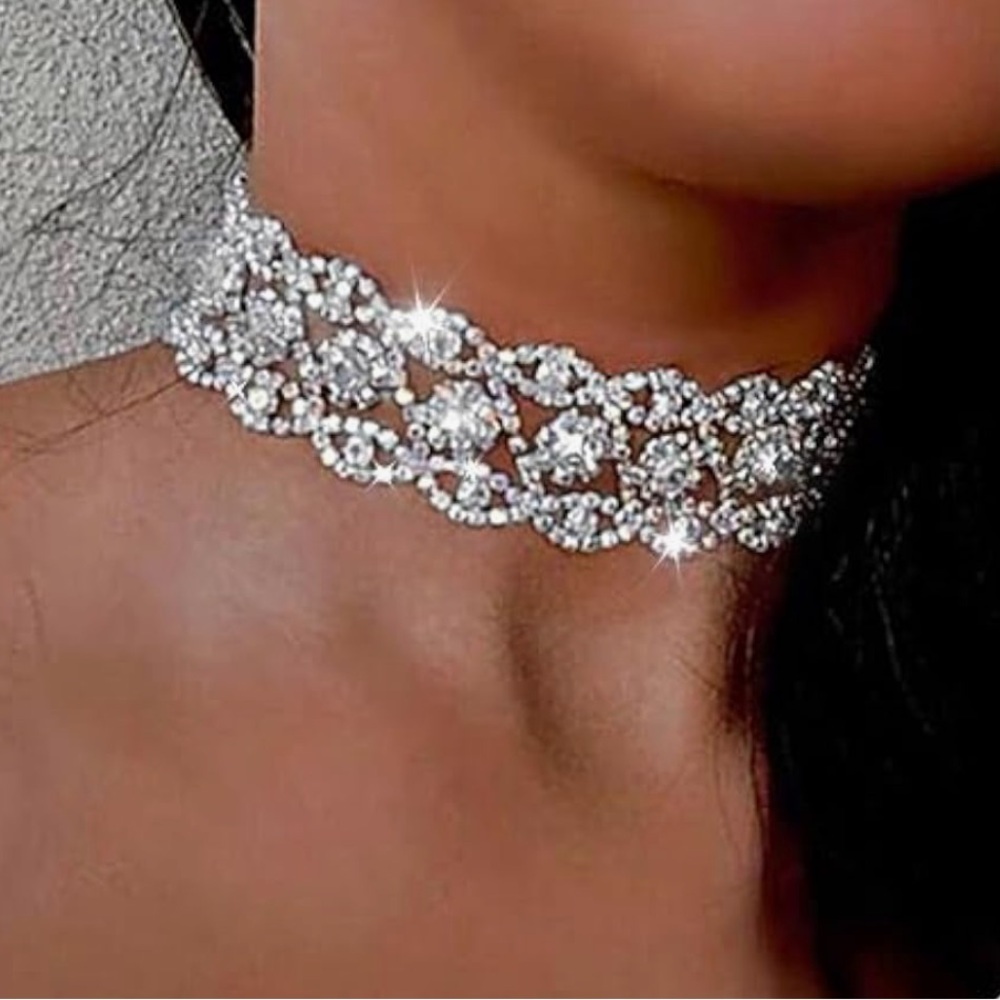 Rhinestone Choker Necklacd